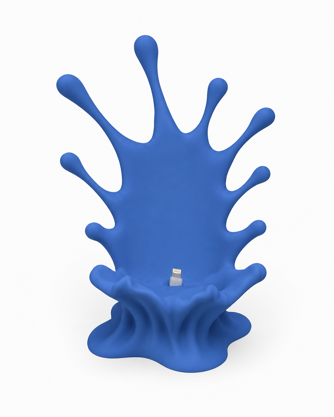 Blue Chrome Splash Wave Phone Stand