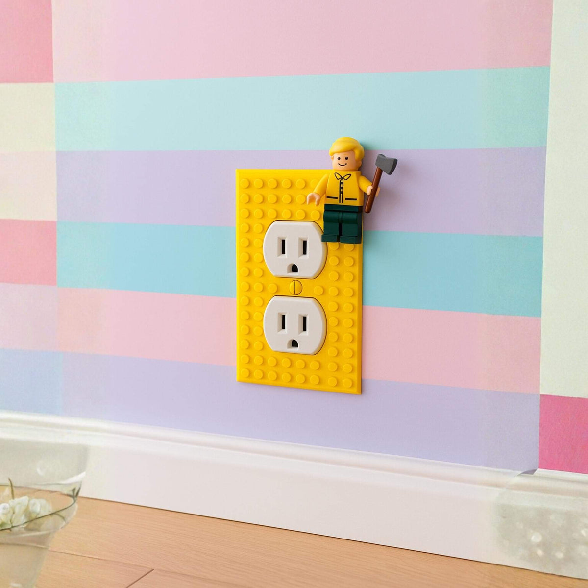 Building Block Light Switch & Outlet Cover | Fun Wall Plate | Kids Room Decor - ThreadaliciousUK