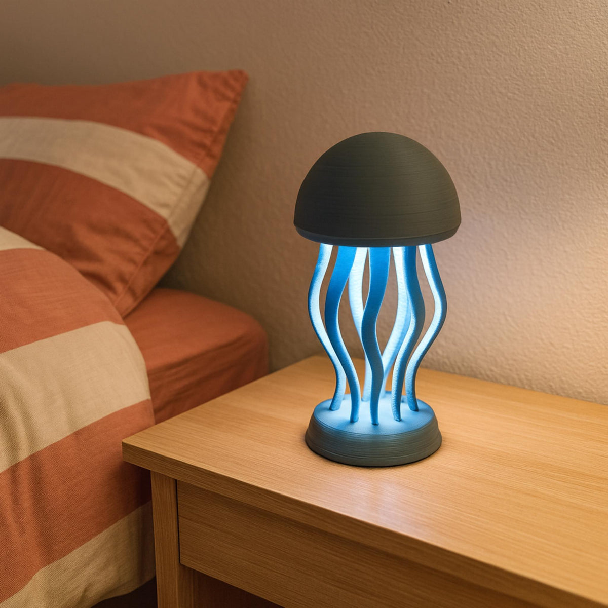 Jellyfish Glow Lamp • Ocean Inspired Ambient Light • Soft Colour Changing Desk or Bedroom Decor - ThreadaliciousUK