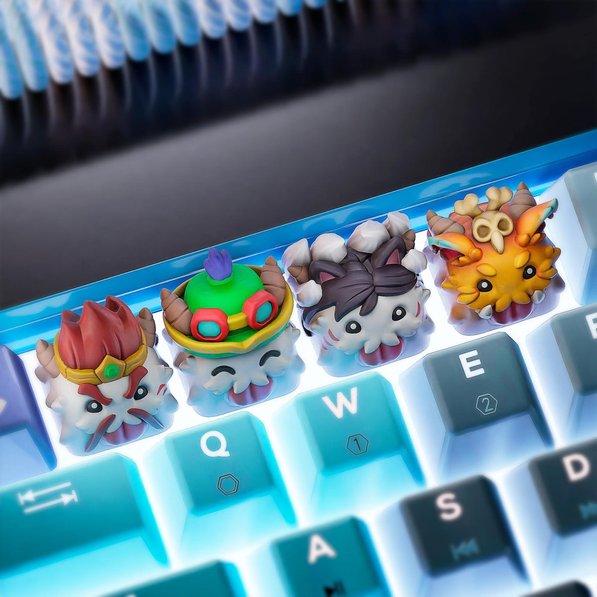 Cute Fantasy Creature Keycaps • Adorable Desk Accessories for Mechanical Keyboards • Custom Gamer Keycap Set - ThreadaliciousUK