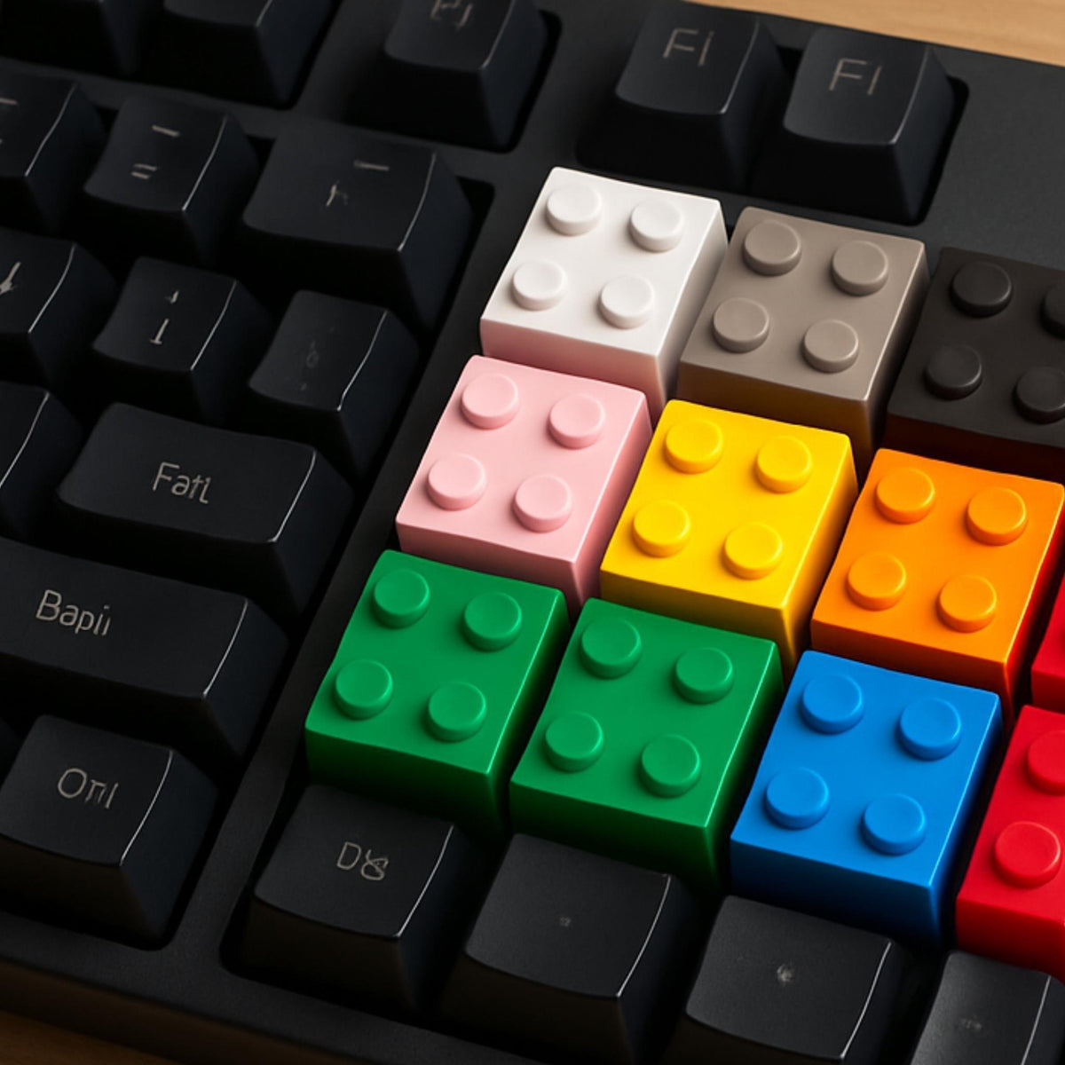 Block-Style Mechanical Keyboard Keycap • Colourful Building Brick Inspired Keycap for Custom Setups - ThreadaliciousUK