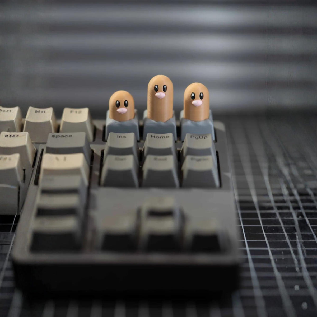 Mole Trio Artisan Keycap Set • Burrowing Character Keys for Custom Mechanical Keyboards - ThreadaliciousUK