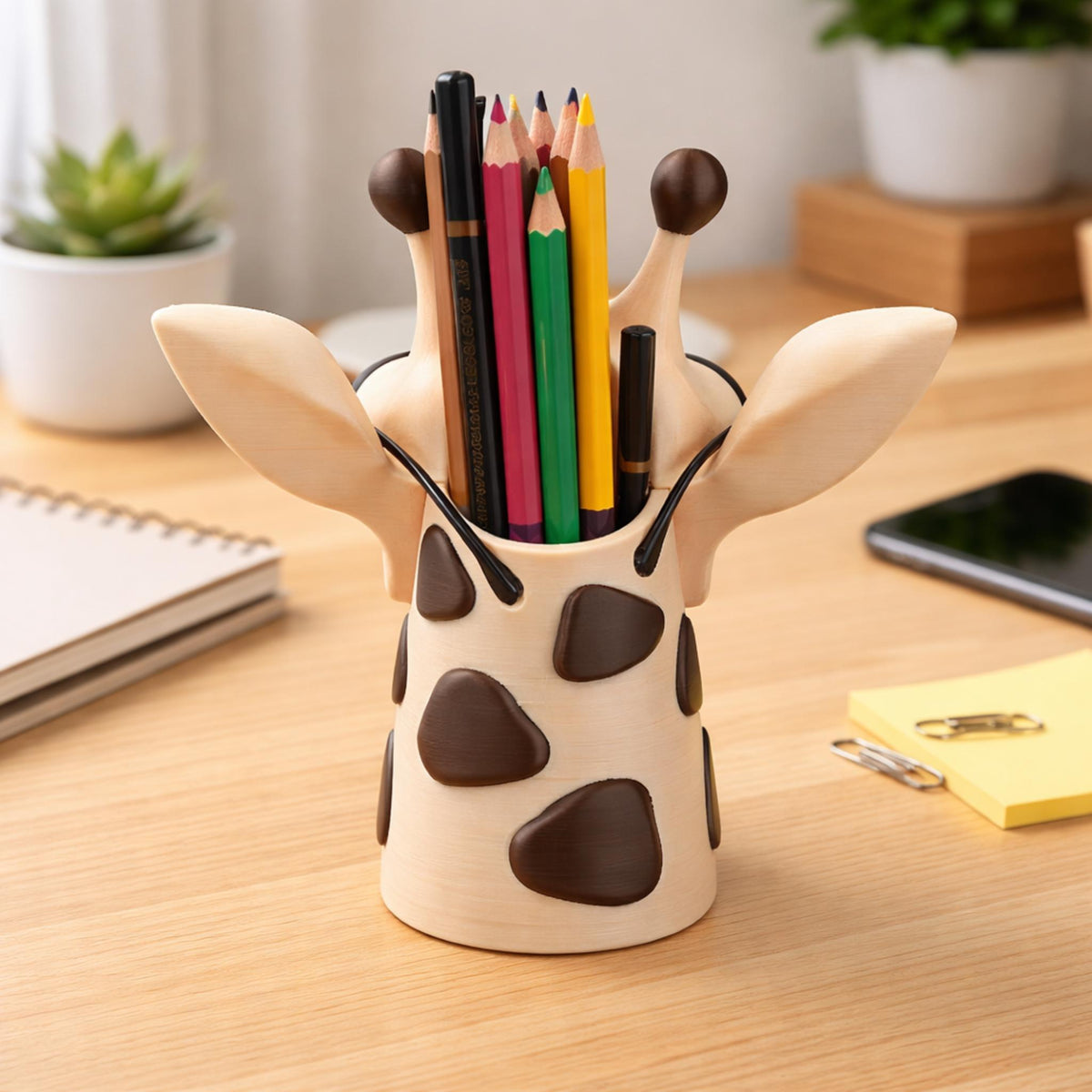 Giraffe Glasses & Pen Holder | Cute Desk Organiser, Animal Office Decor, Fun Gift for Home or Work - MoreMiniaturesStudio