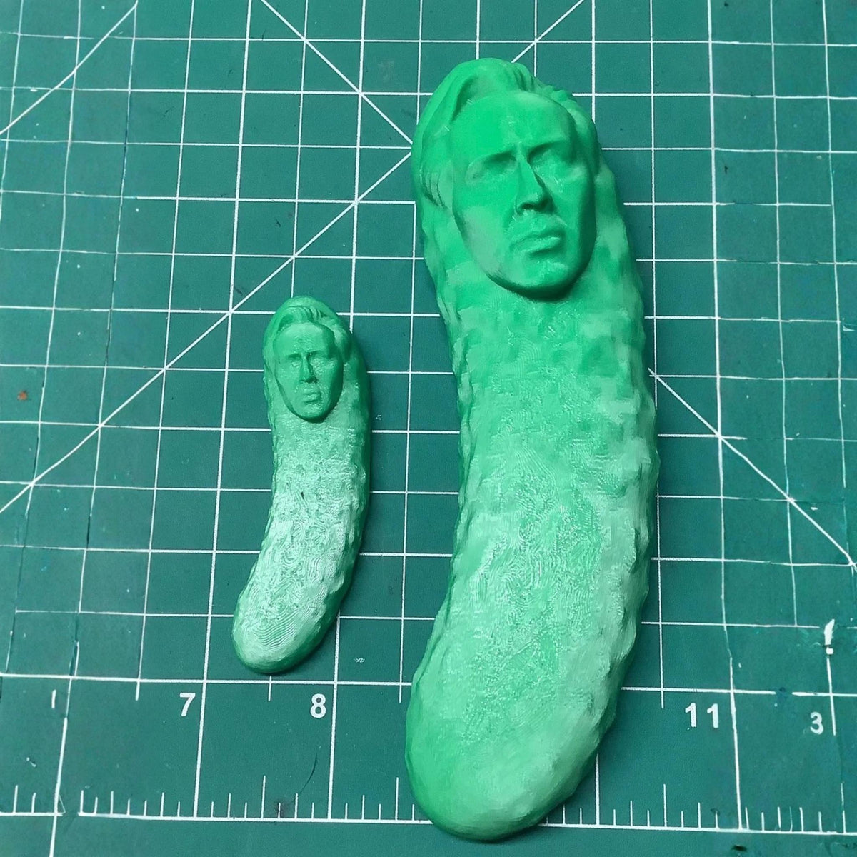 Celebrity Pickle Magnet • Surreal Face Vegetable Decor • Novelty Fridge or Desk Magnet - MoreMiniaturesStudio
