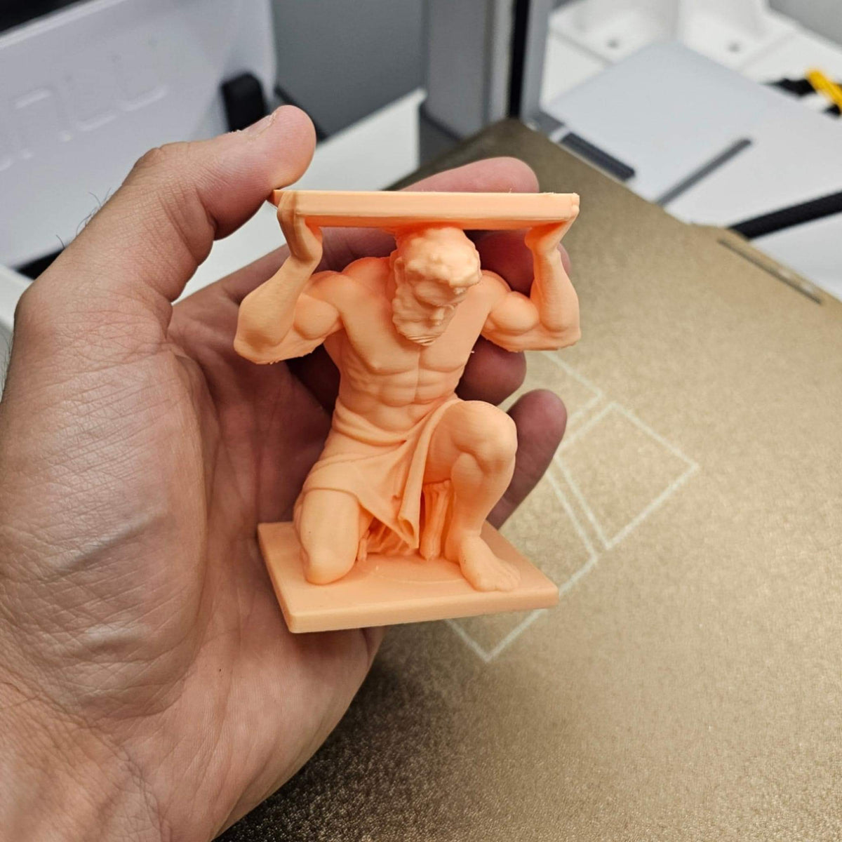 Atlas GPU Support Bracket • Mythology Inspired Graphics Card Holder • PC Case Display • Heavy Duty GPU Stand - MoreMiniaturesStudio
