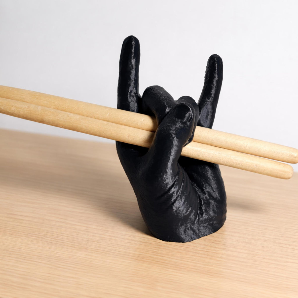 Rock Hand Drumstick Holder | Wall Mounted Drum Stick Display | Music Room Decor for Drummers & Studios - MoreMiniaturesStudio