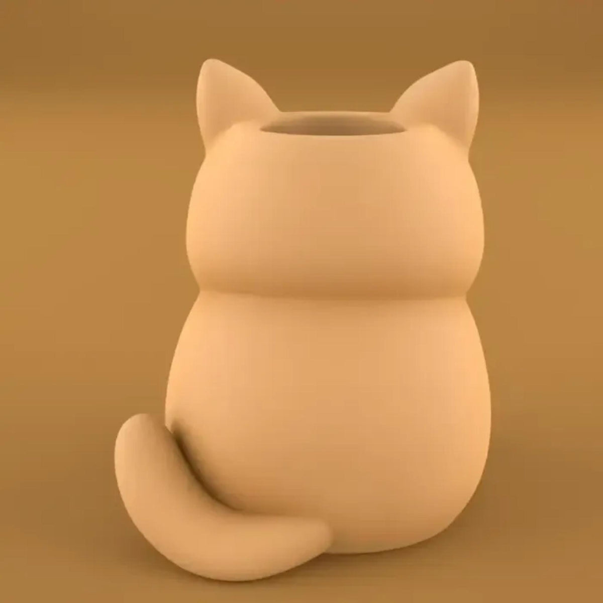 Cute Cat Pen Holder | Adorable Desk Organiser for Office & Study, Minimal Animal Stationery Storage Decor - MoreMiniaturesStudio