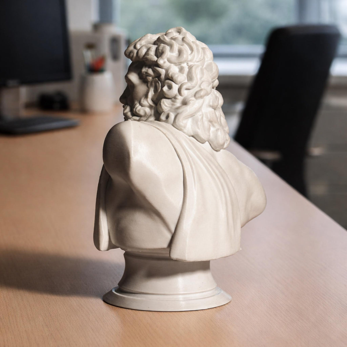 Zeus Statue Figurine | Greek God Bust Sculpture | Classical Roman Decor Ornament | Mythology Shelf Display | Olympus Decor Gift - MoreMiniaturesStudio