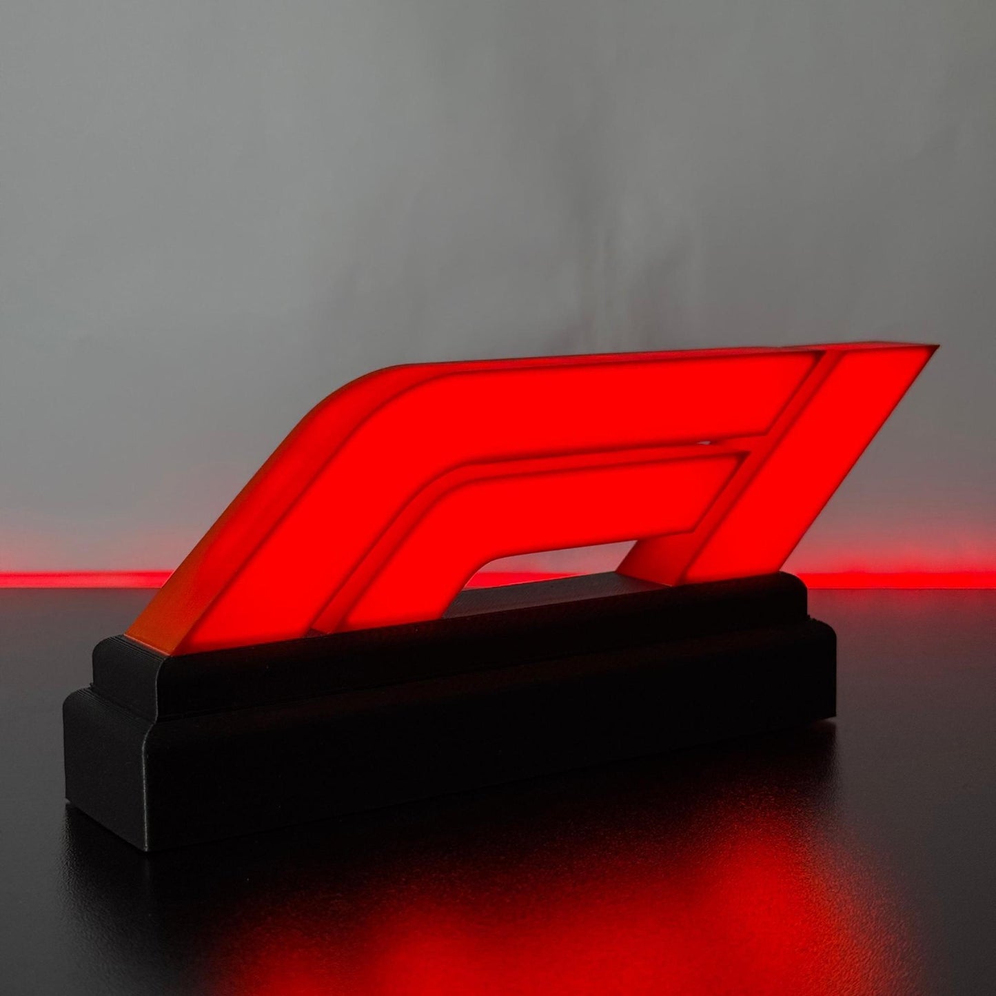 Racing Inspired LED Logo Sign, Motorsport Desk Light, Formula Style Gaming Decor, Car Enthusiast Gift, Man Cave Display - StickShopUK