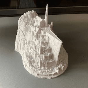 Minas Tirith Inspired Glowing Fantasy Castle Model