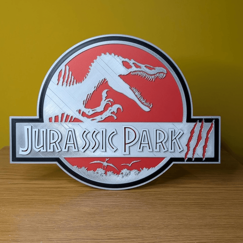Jurassic Park III Logo Sign – Fan-Made Movie Decor