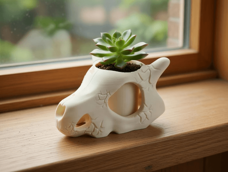 Cubone Skull Inspired Planter | Gaming Fan Succulent Pot