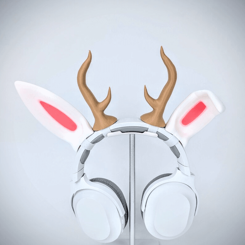Low Poly Stag Headset Stand | Rainbow Deer Desk Holder