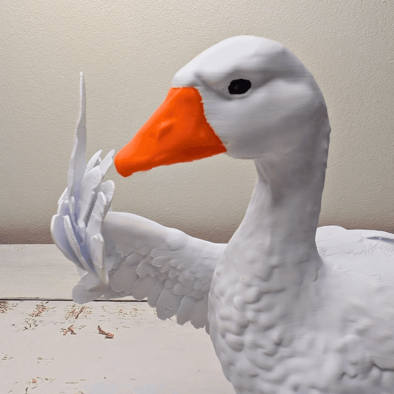 Cheeky Middle Finger Goose Figurine – Funny Desk Statue