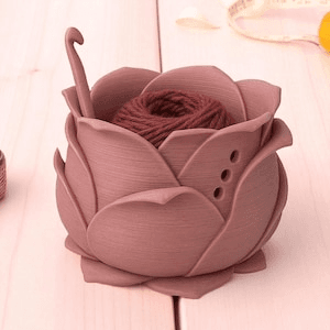 Rose Flower Yarn Bowl & Crochet Hook Holder