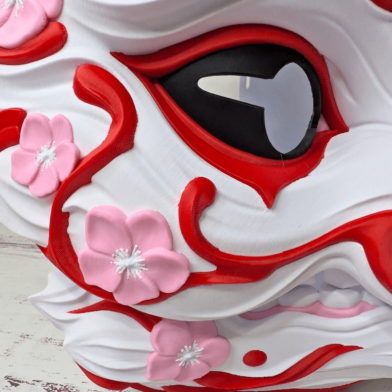 Kitsune Fox Mask – Japanese Folklore Sakura Cosplay