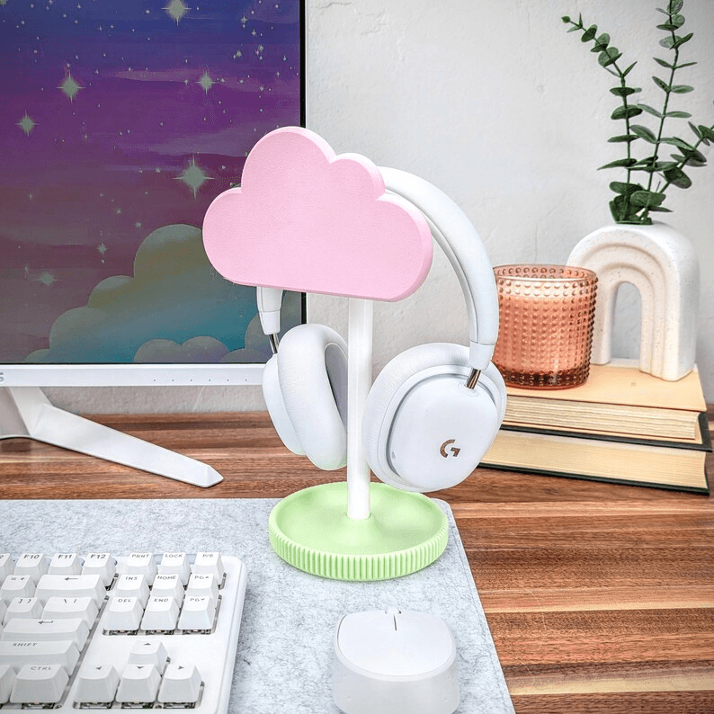 Cloud-Shaped Headphone Stand – Cute Desk Headset Holder