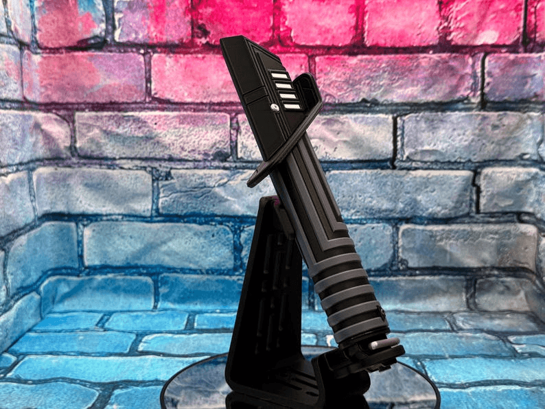 Darksaber-Inspired Lightsaber Cosplay Prop with Display Stand