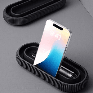 Ridged Circular Phone & Pen Stand | Gamer Desk Organizer