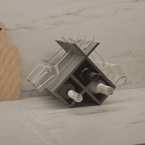 Minecraft-Inspired Wine Rack & Glass Holder for Home Bar