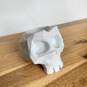 Low Poly Skull Flower Pot | Geometric Gothic Planter
