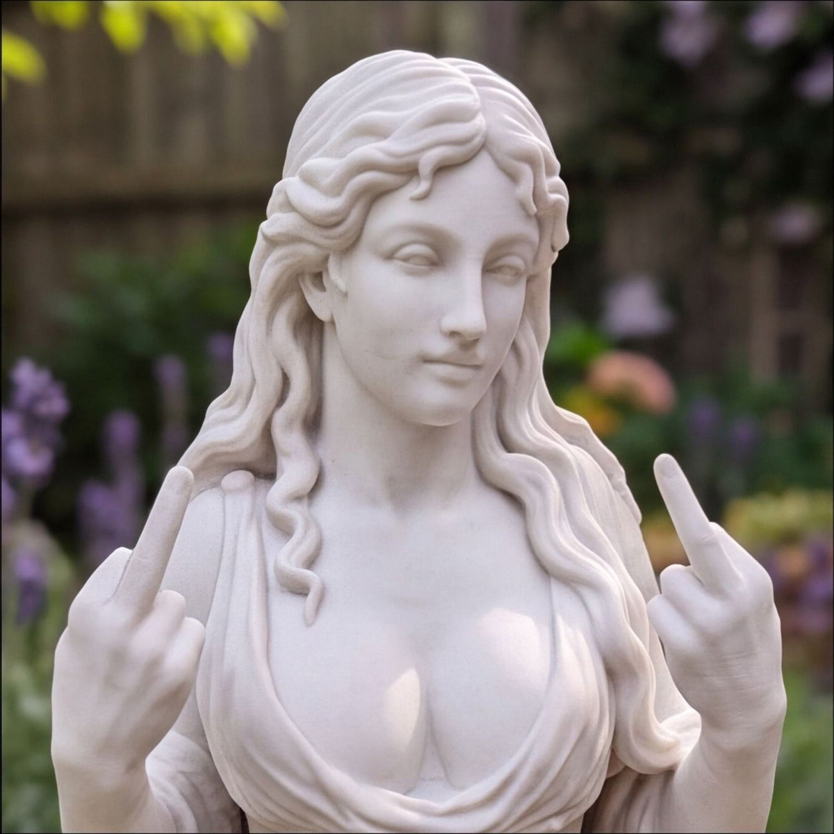 Funny Greek Goddess Middle Finger Bust Statue Decor