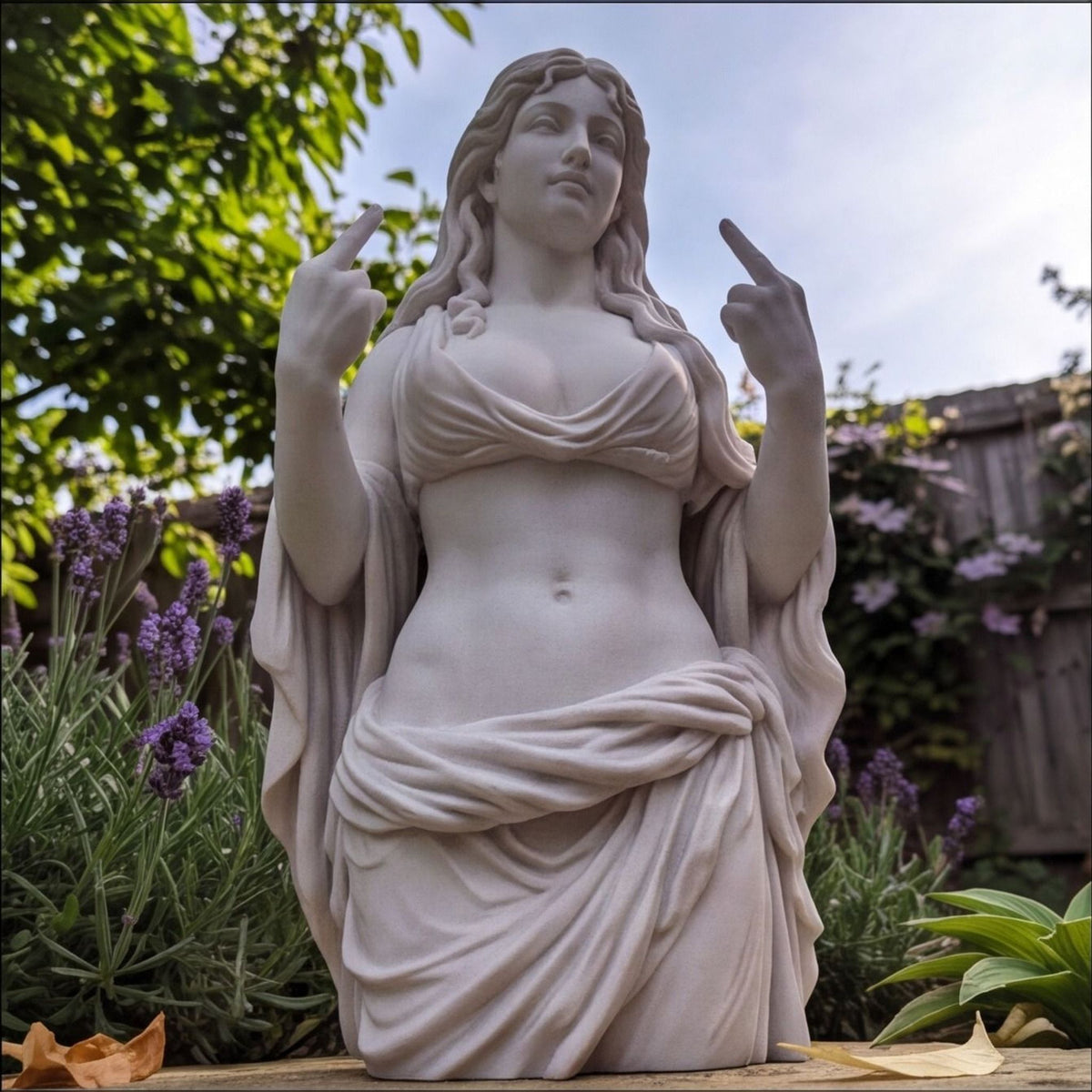 Funny Greek Goddess Middle Finger Bust Statue Decor