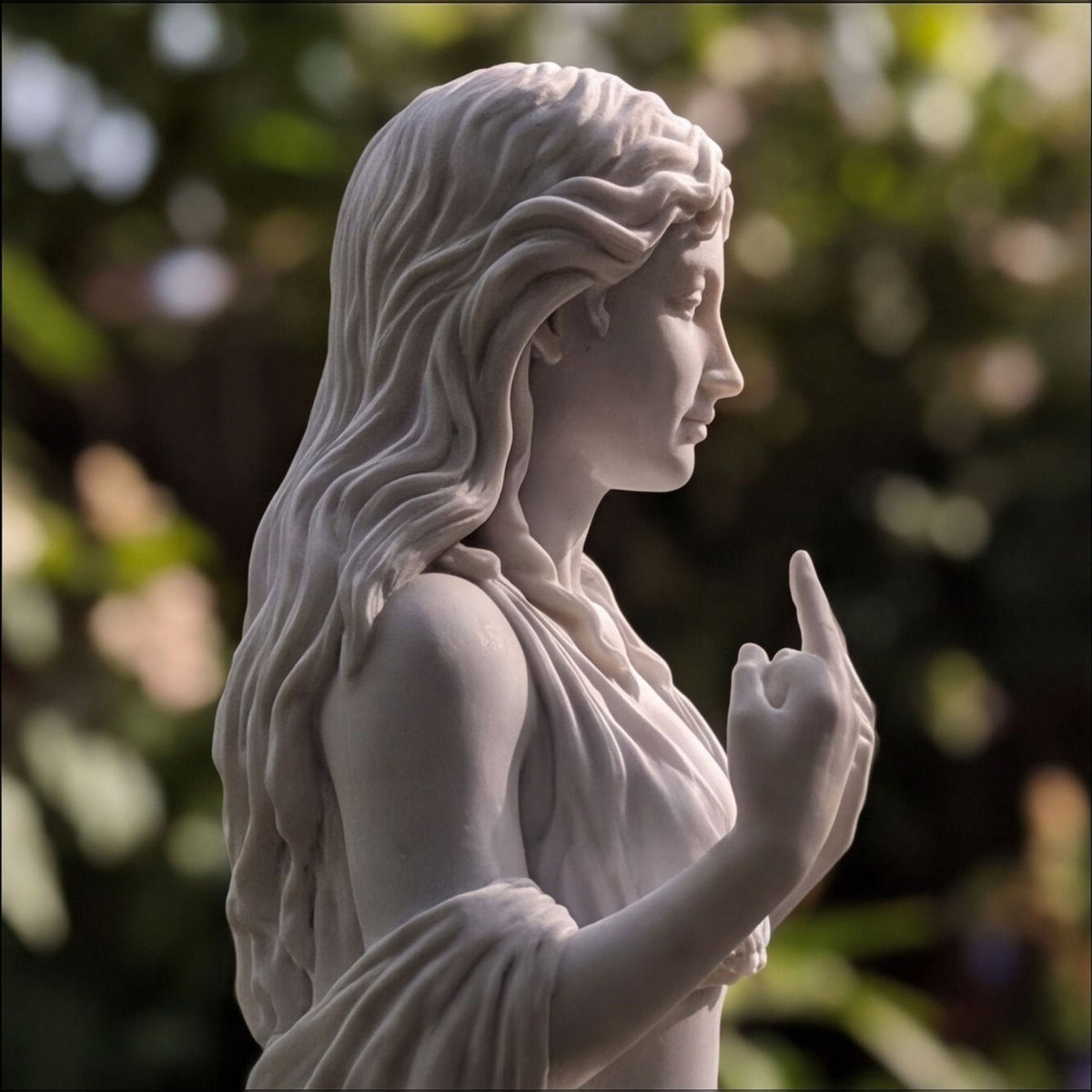 Funny Greek Goddess Middle Finger Bust Statue Decor