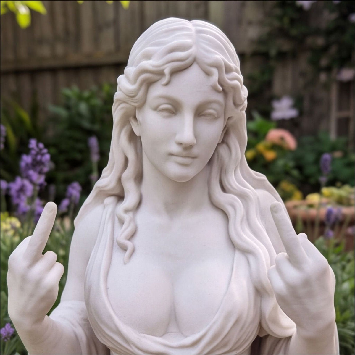 Funny Greek Goddess Middle Finger Bust Statue Decor