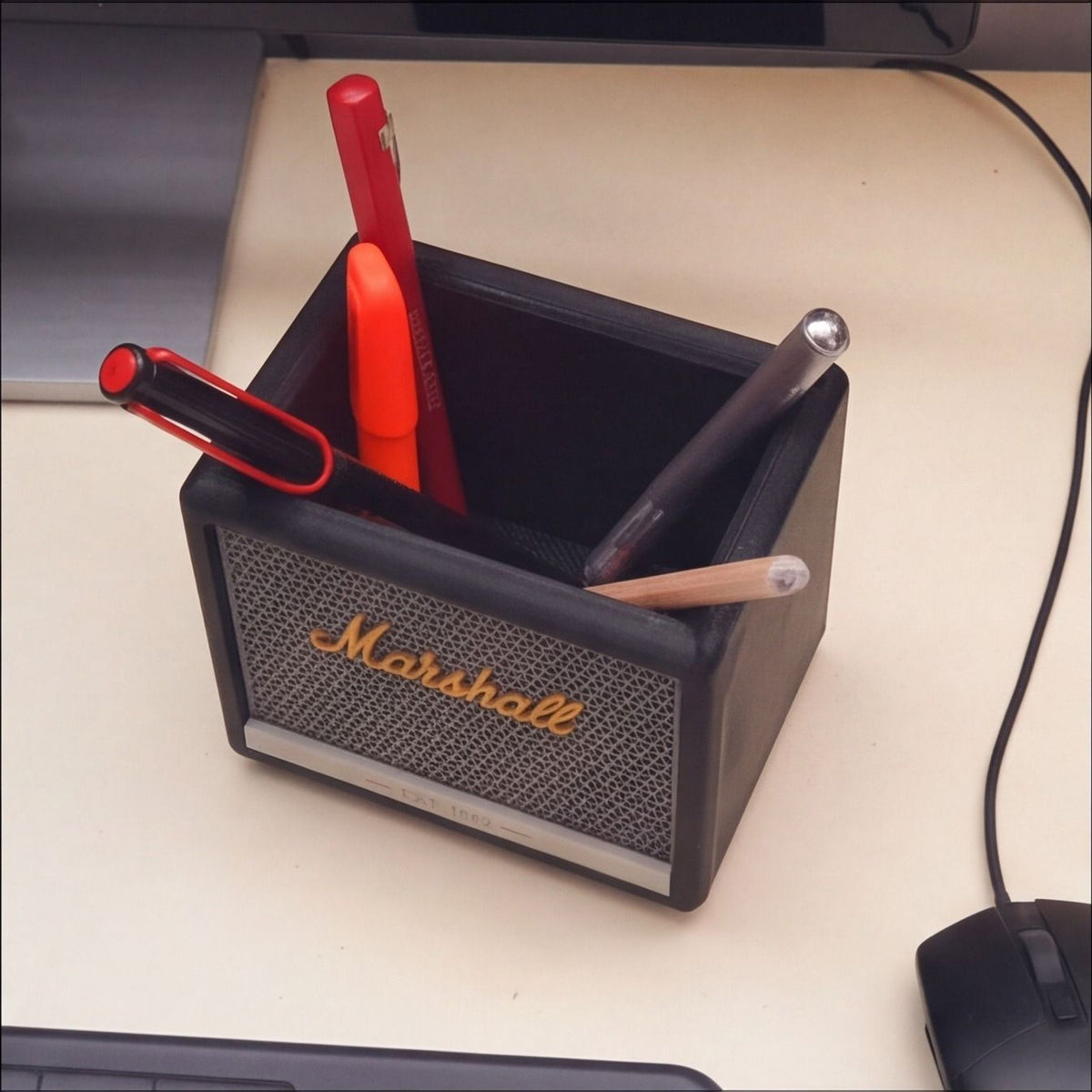Marshall-Inspired Speaker Desk Pencil Holder