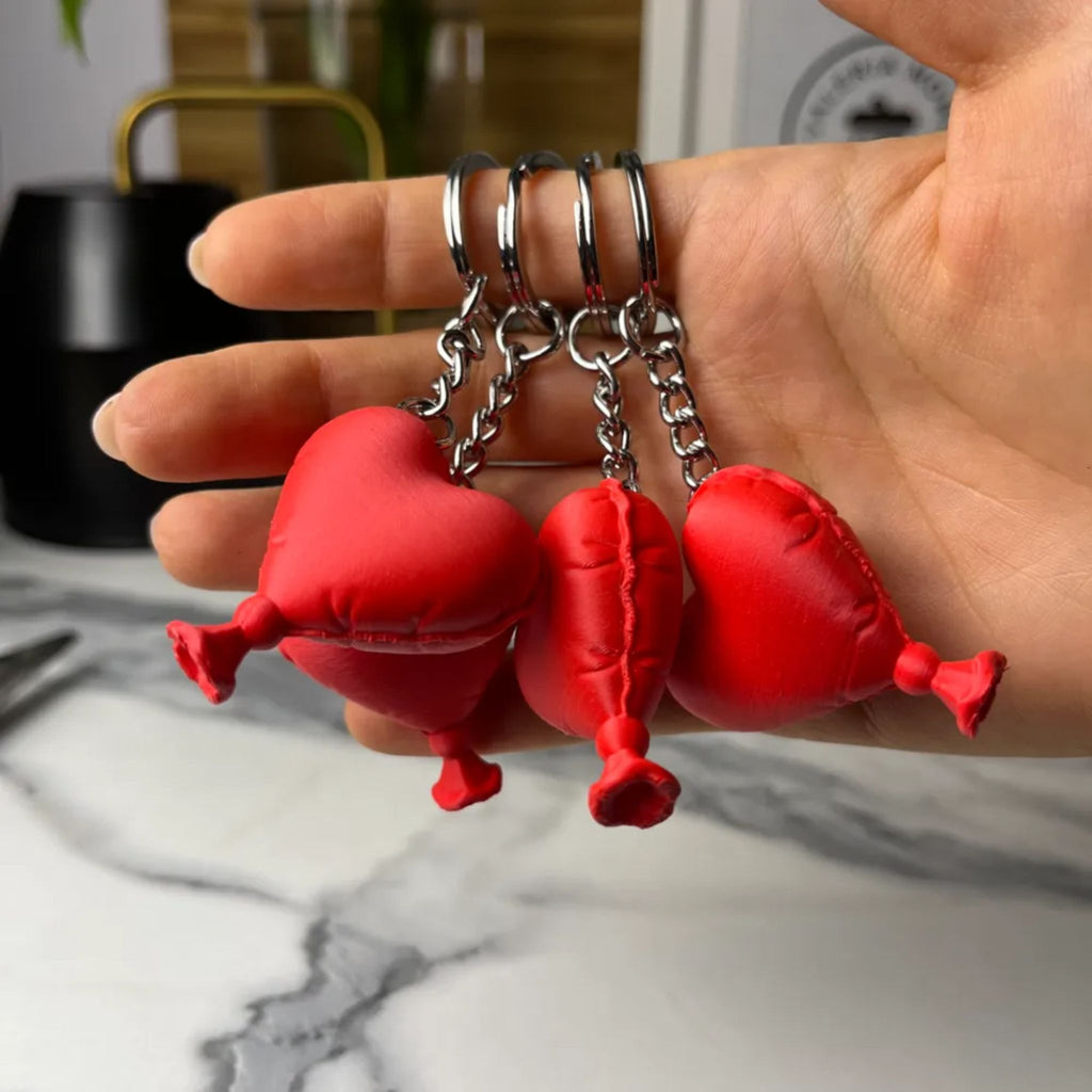 Whoopee Cushion Heart Keyring