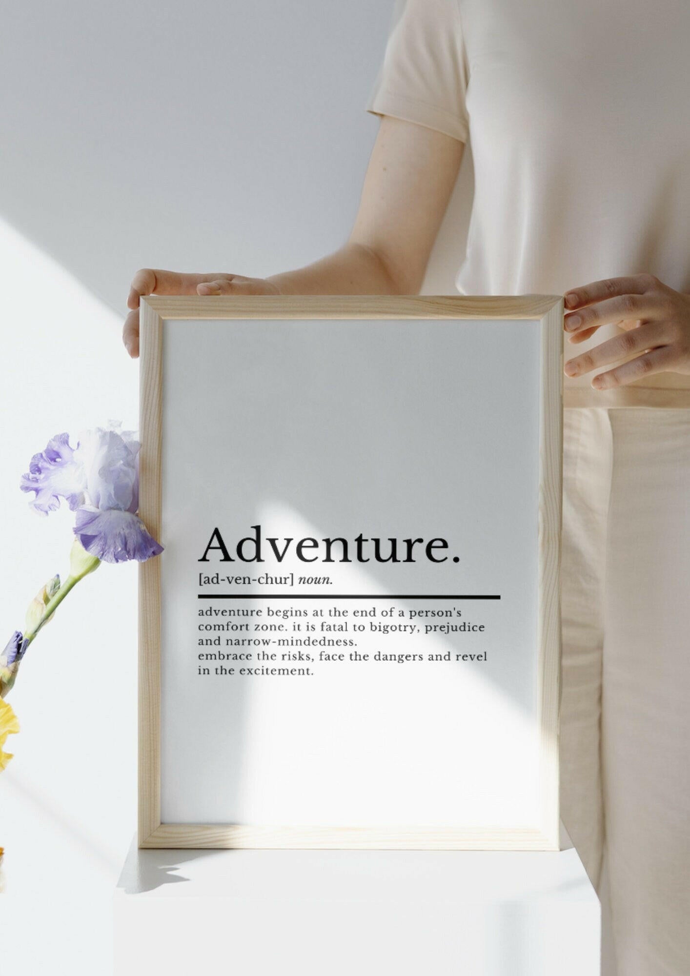 Adventure Definition Print | Home Décor | Adventure Print | Bedroom Poster | Inspirational Quotes Prints | Travel Prints | Office Wall Art - ProfessorPrintsUK - A2