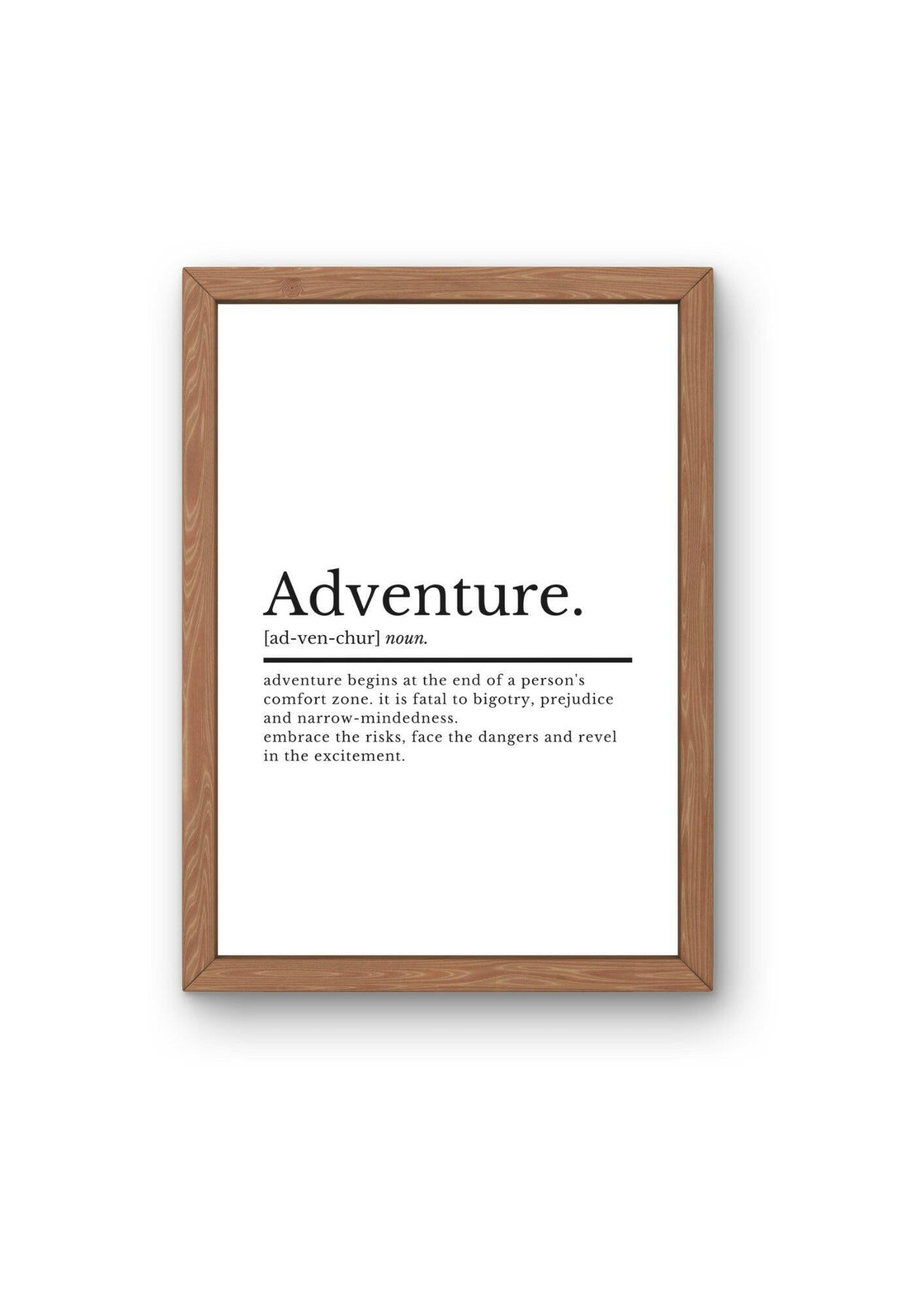 Adventure Definition Print | Home Décor | Adventure Print | Bedroom Poster | Inspirational Quotes Prints | Travel Prints | Office Wall Art - ProfessorPrintsUK - A2