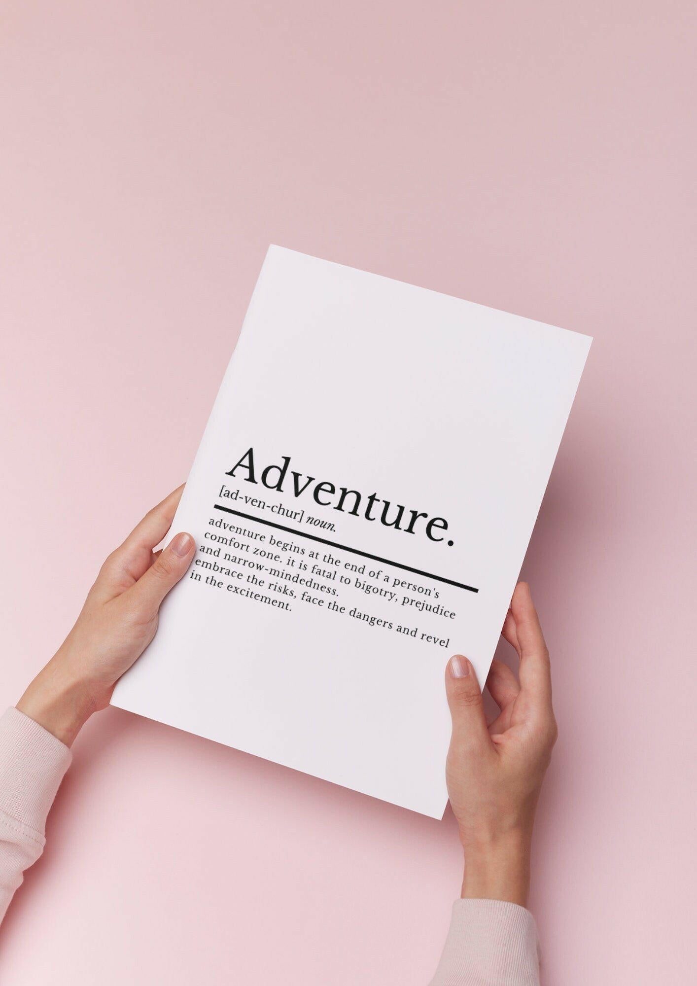 Adventure Definition Print | Home Décor | Adventure Print | Bedroom Poster | Inspirational Quotes Prints | Travel Prints | Office Wall Art - ProfessorPrintsUK - A2