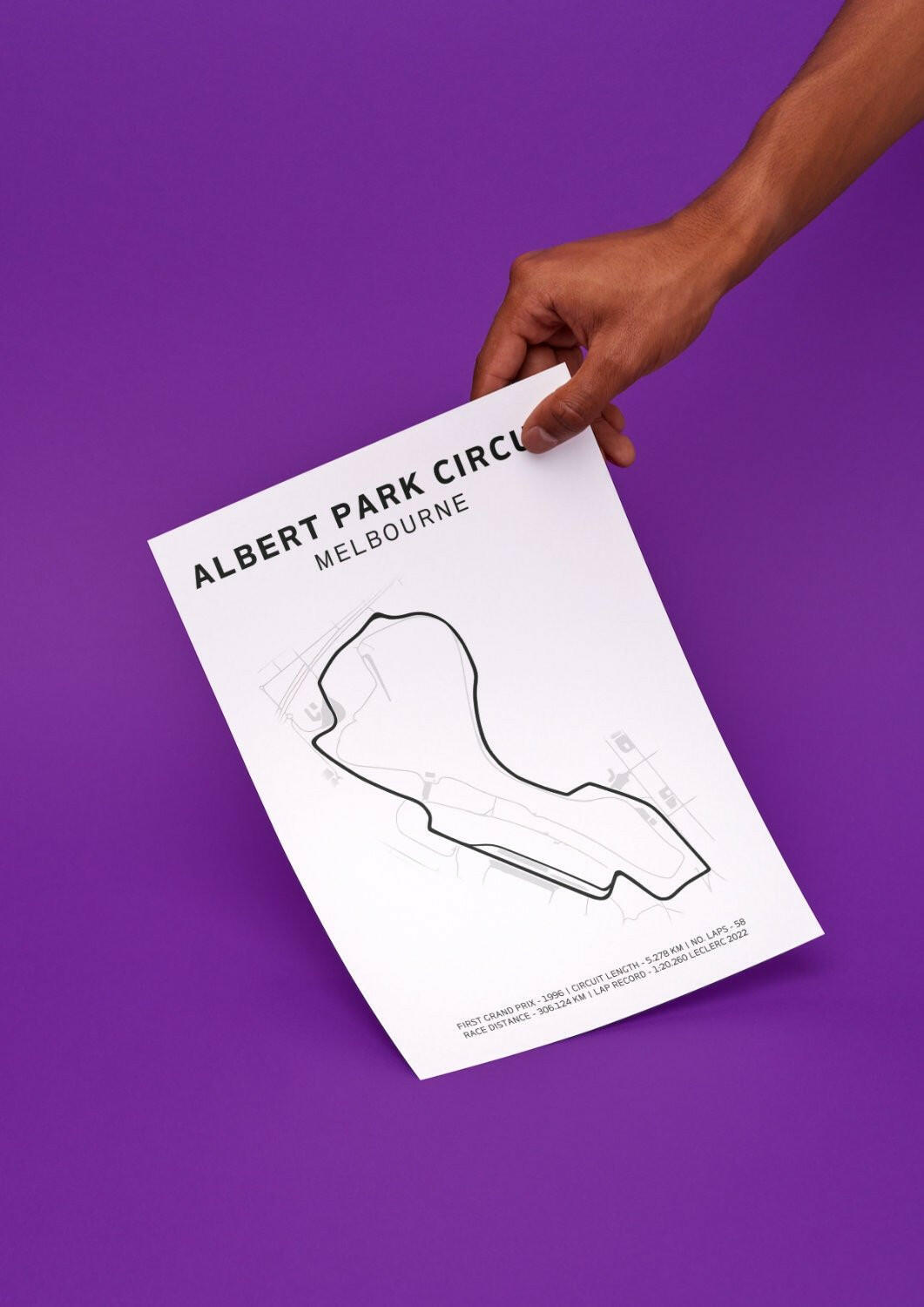 Albert Park Circuit Print | F1 Poster | Formula 1 Prints | Grand Prix Track Circuit | Gifts For Dad | Father's Day Gift | F1 Map Print - ProfessorPrintsUK - A1 (Print Only)