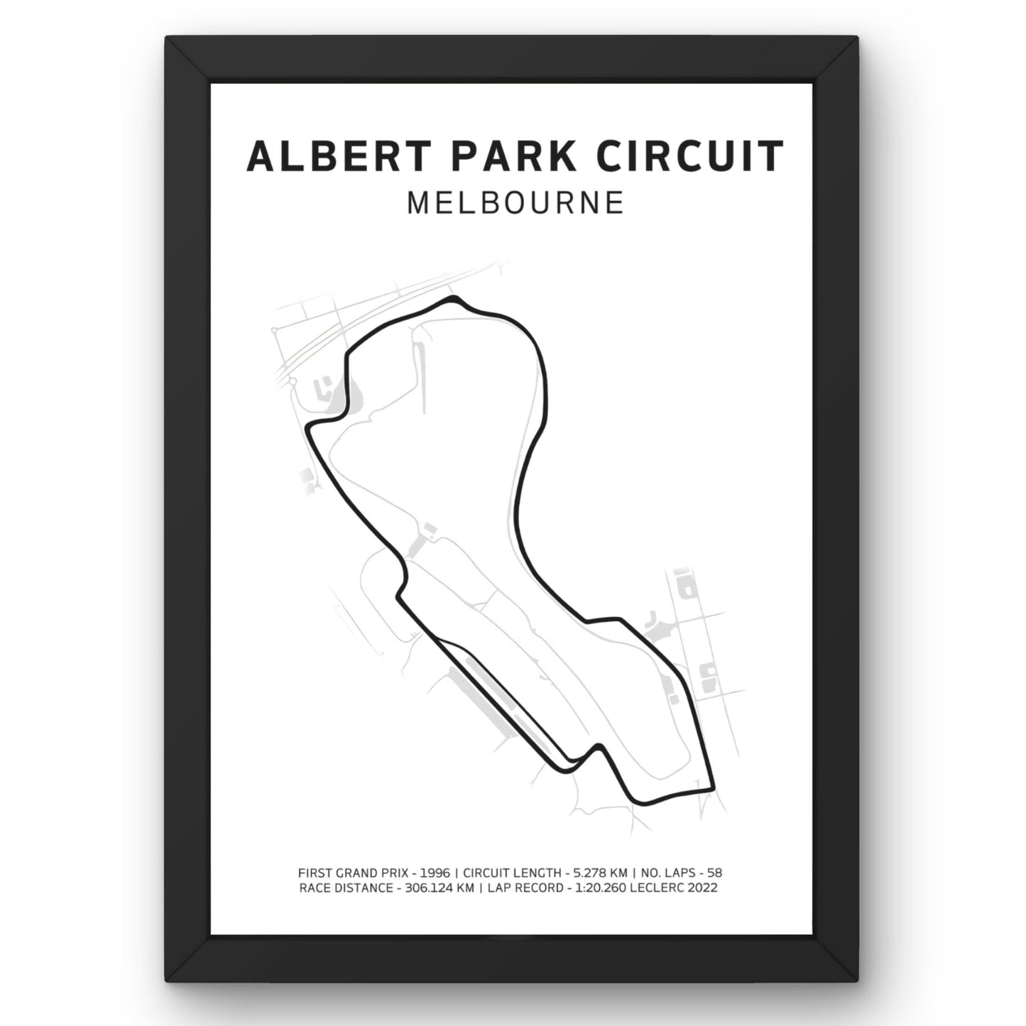 Albert Park Circuit Print - Melbourne - F1 Poster - ProfessorPrintsUK - Unframed