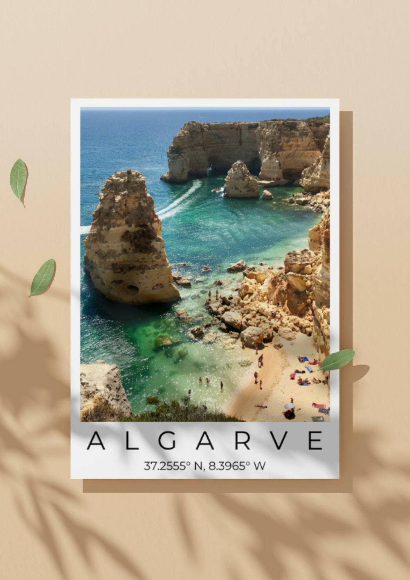 Algarve Coordinates Poster - ProfessorPrintsUK - A6