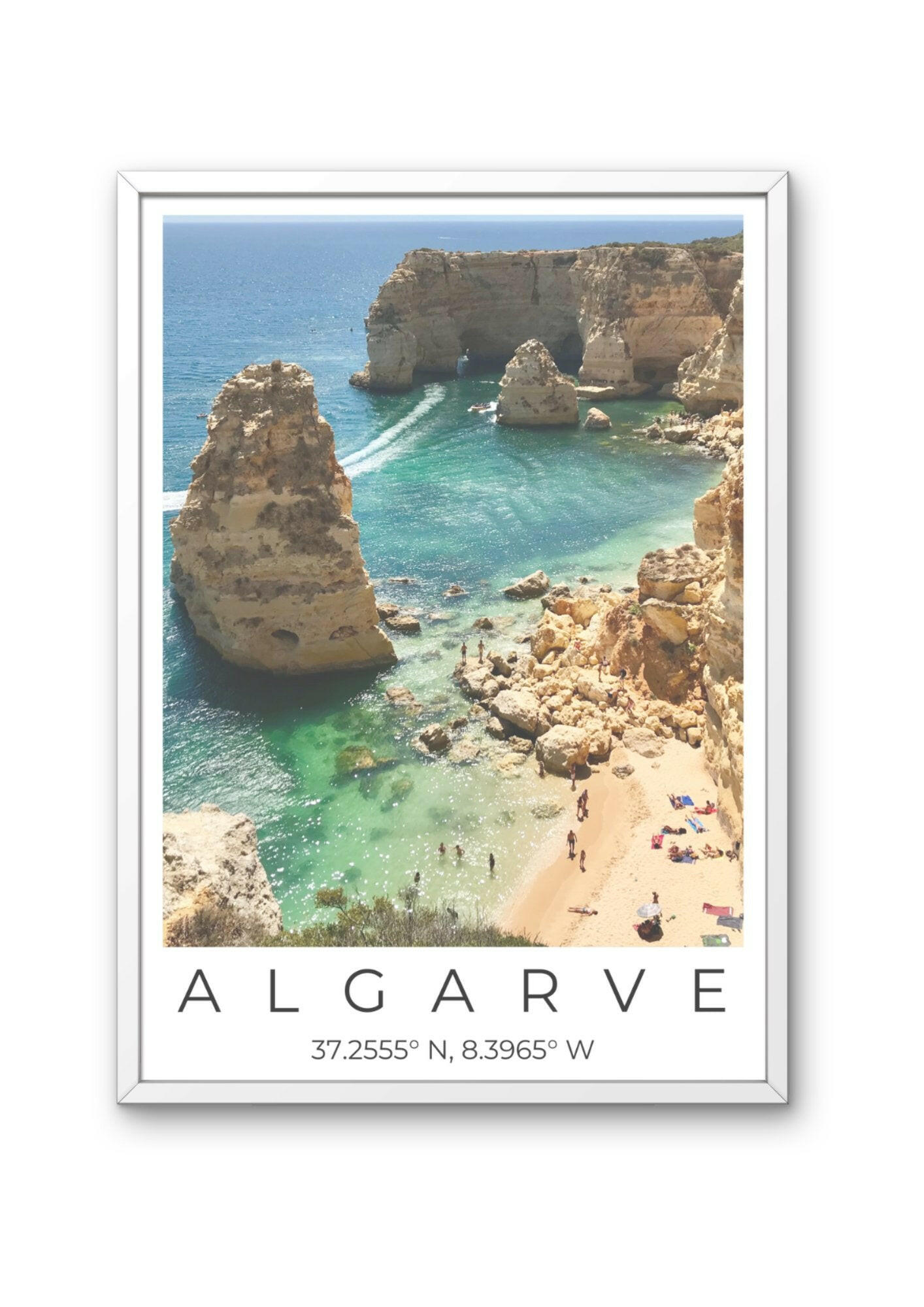 Algarve Coordinates Poster - ProfessorPrintsUK - A6