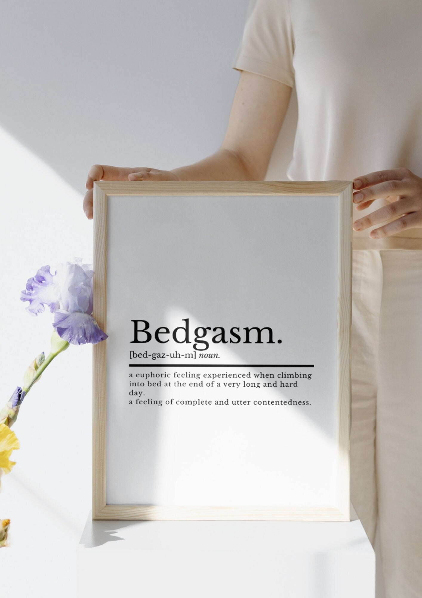 Bedroom Decor Bedgasm Definition Print | Bedroom Prints | Bedroom Wall Art | Home Decor | Black And White Bedroom Accessories | For Bedroom - ProfessorPrintsUK - A2