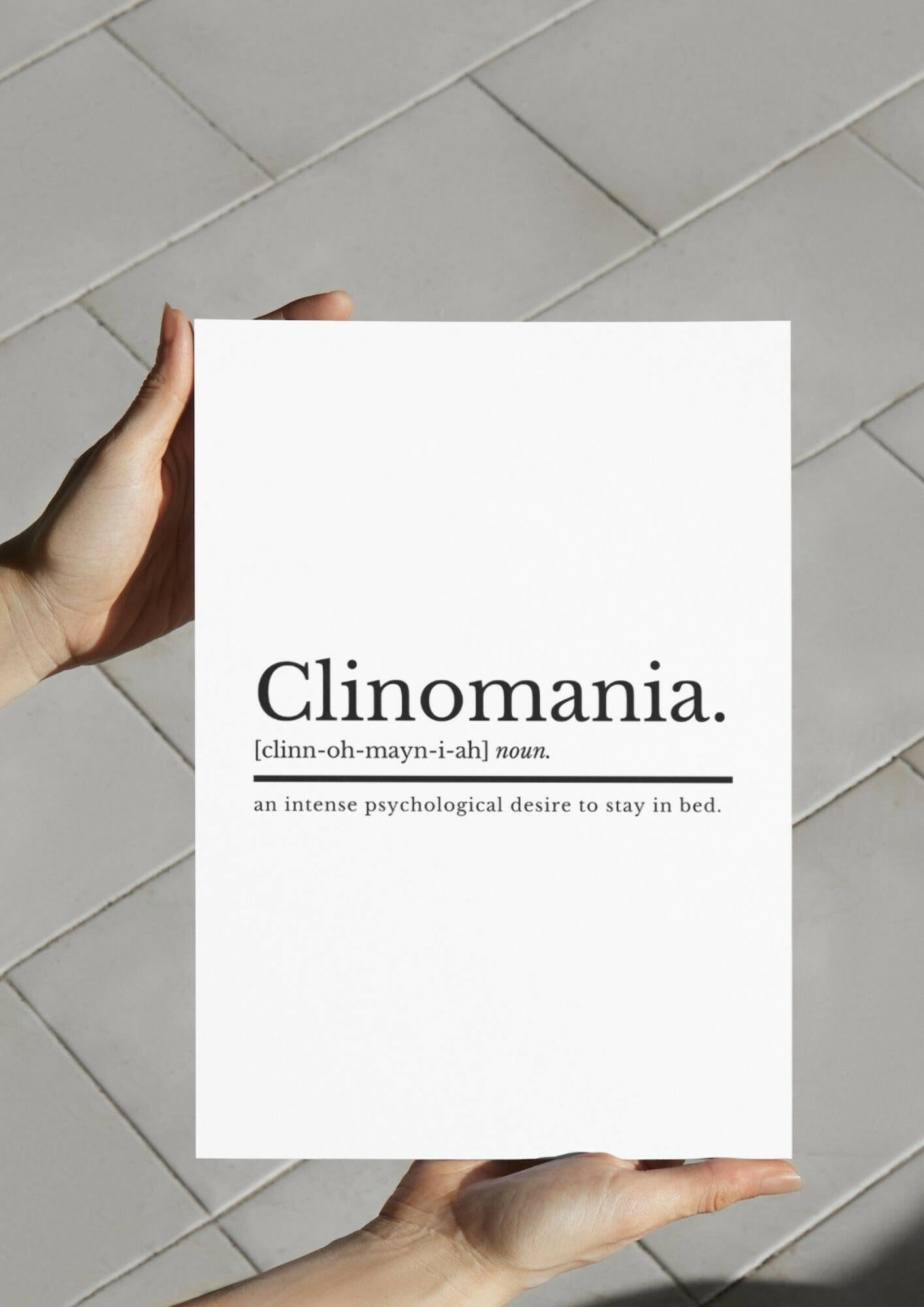 Bedroom Decor | Clinomania Definition Print | Bedroom Prints | Home Decor | Home Prints | Bedroom Wall Art | Definition Prints | Sleeping - ProfessorPrintsUK - A1 (Print Only)