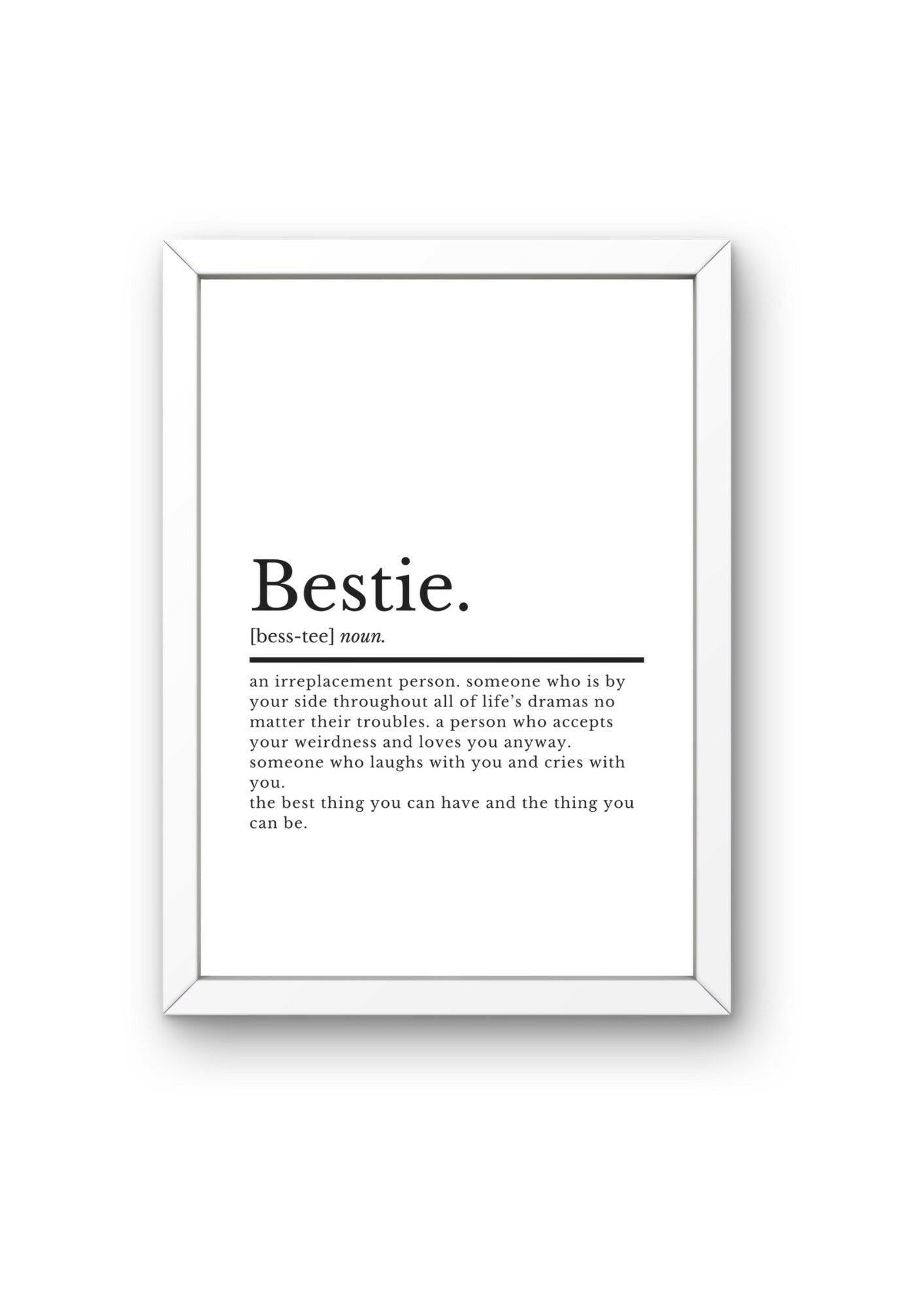 Best Friend Bestie Birthday Poster | Bestie Definition | Best Friend Poster | Friend Birthday Poster | Bestie Birthday Gift | Birthday Gifts - ProfessorPrintsUK - A2