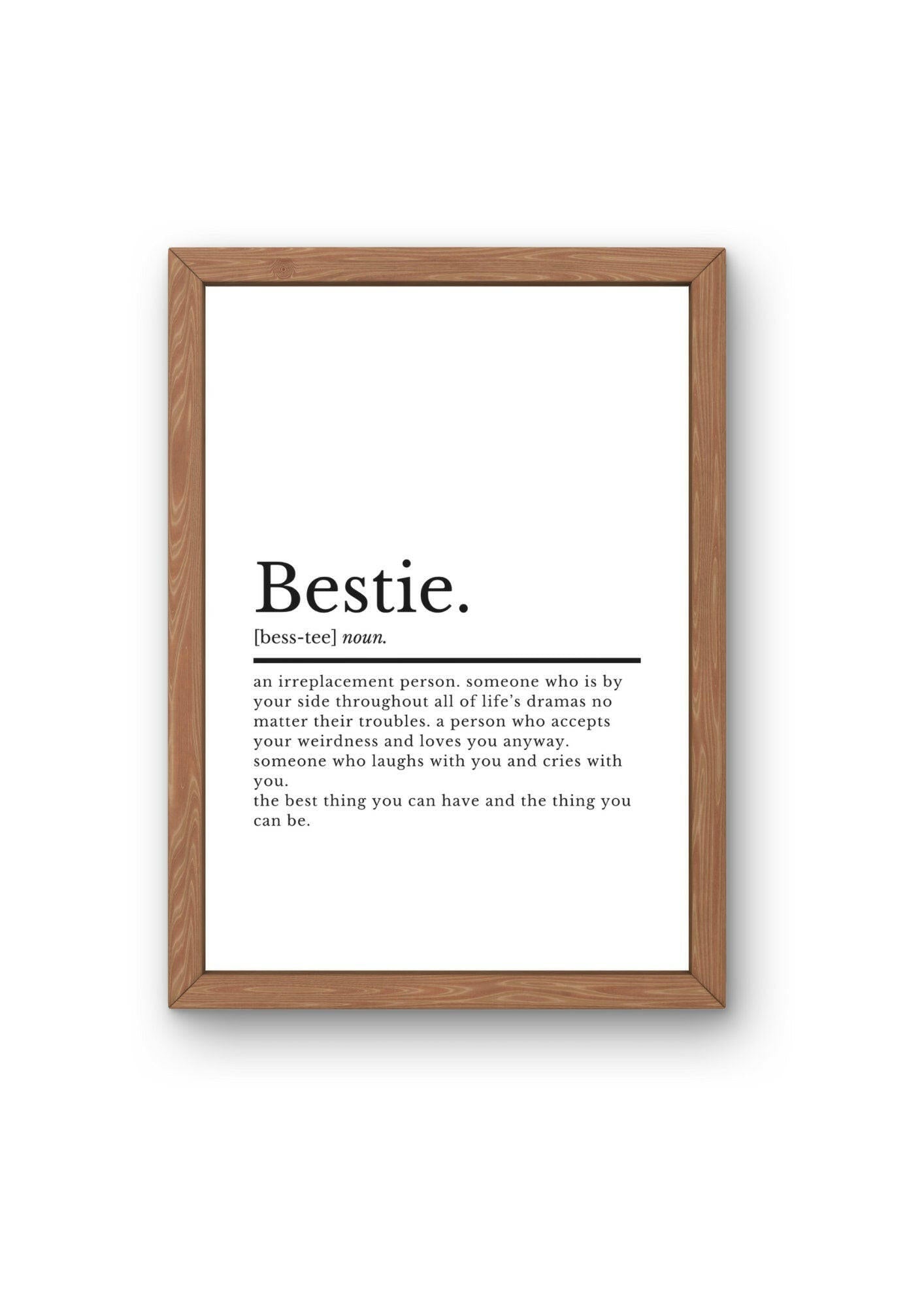 Best Friend Bestie Birthday Poster | Bestie Definition | Best Friend Poster | Friend Birthday Poster | Bestie Birthday Gift | Birthday Gifts - ProfessorPrintsUK - A2