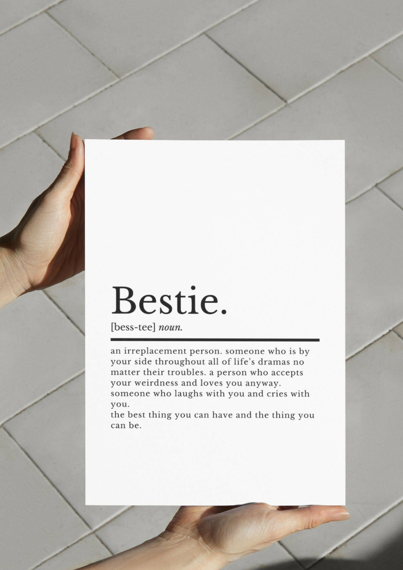 Best Friend Bestie Birthday Poster | Bestie Definition | Best Friend Poster | Friend Birthday Poster | Bestie Birthday Gift | Birthday Gifts - ProfessorPrintsUK - A3