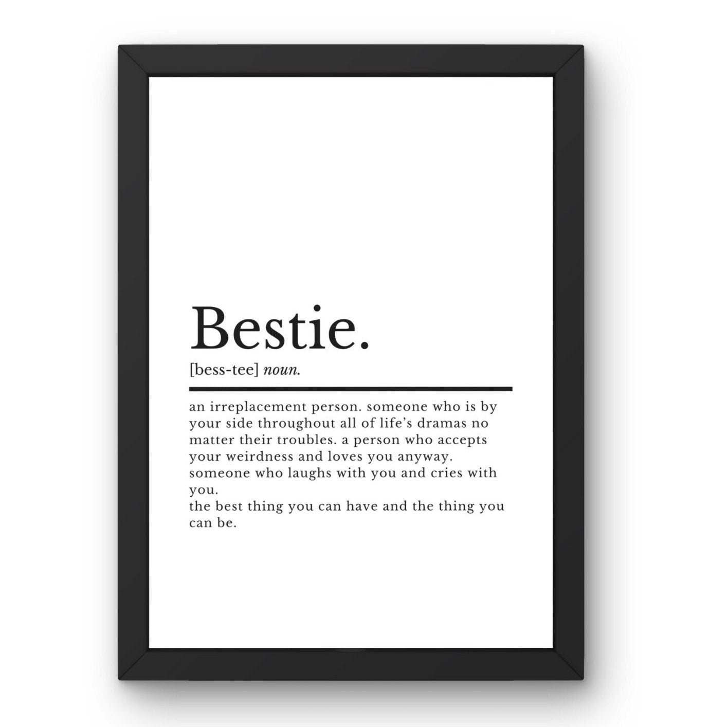 Bestie Definition Poster - ProfessorPrintsUK - A2