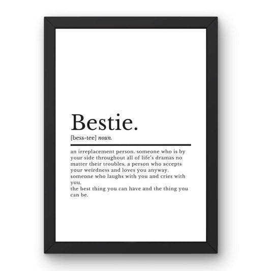 Bestie Definition Poster - ProfessorPrintsUK - A2