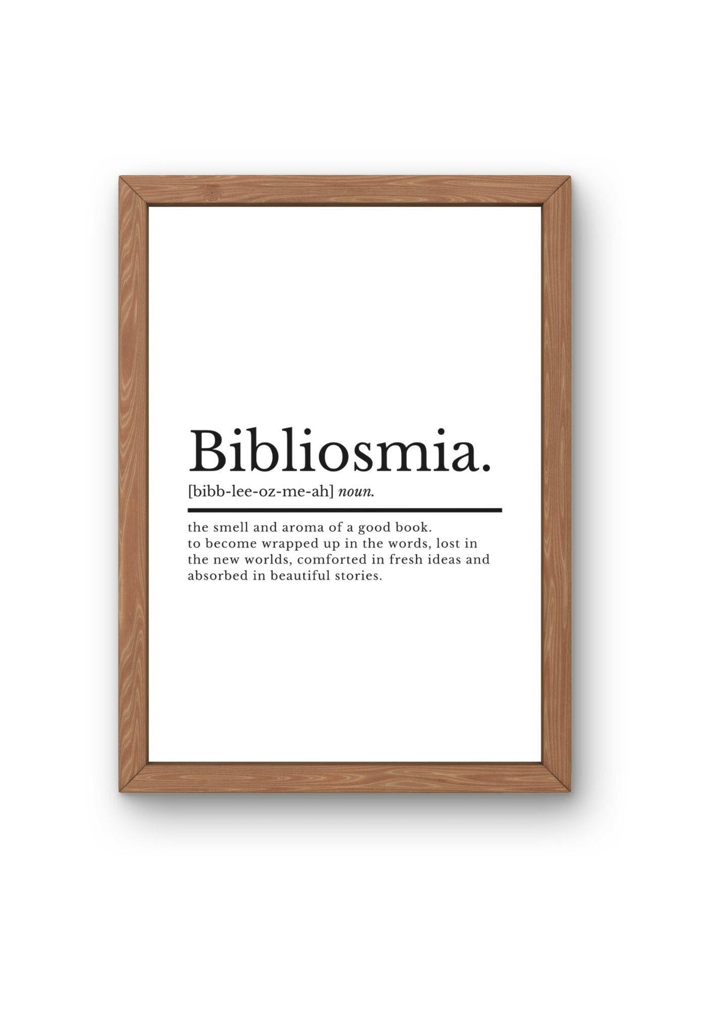 Book Wall Art Bibliosmia Definition Print | Gift For Book Lovers | Gifts For Readers | Reading Gifts | Home Decor | Office Wall Art - ProfessorPrintsUK - A2