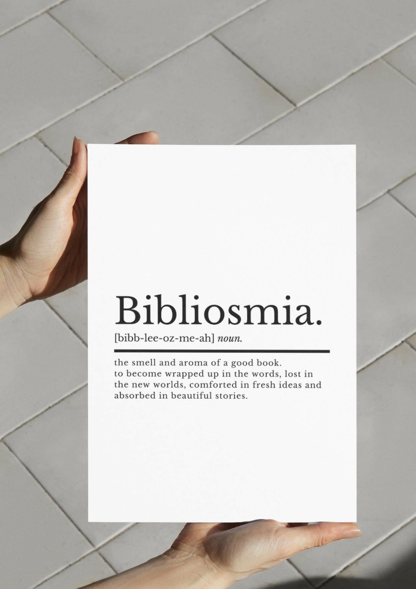 Book Wall Art Bibliosmia Definition Print | Gift For Book Lovers | Gifts For Readers | Reading Gifts | Home Decor | Office Wall Art - ProfessorPrintsUK - A3