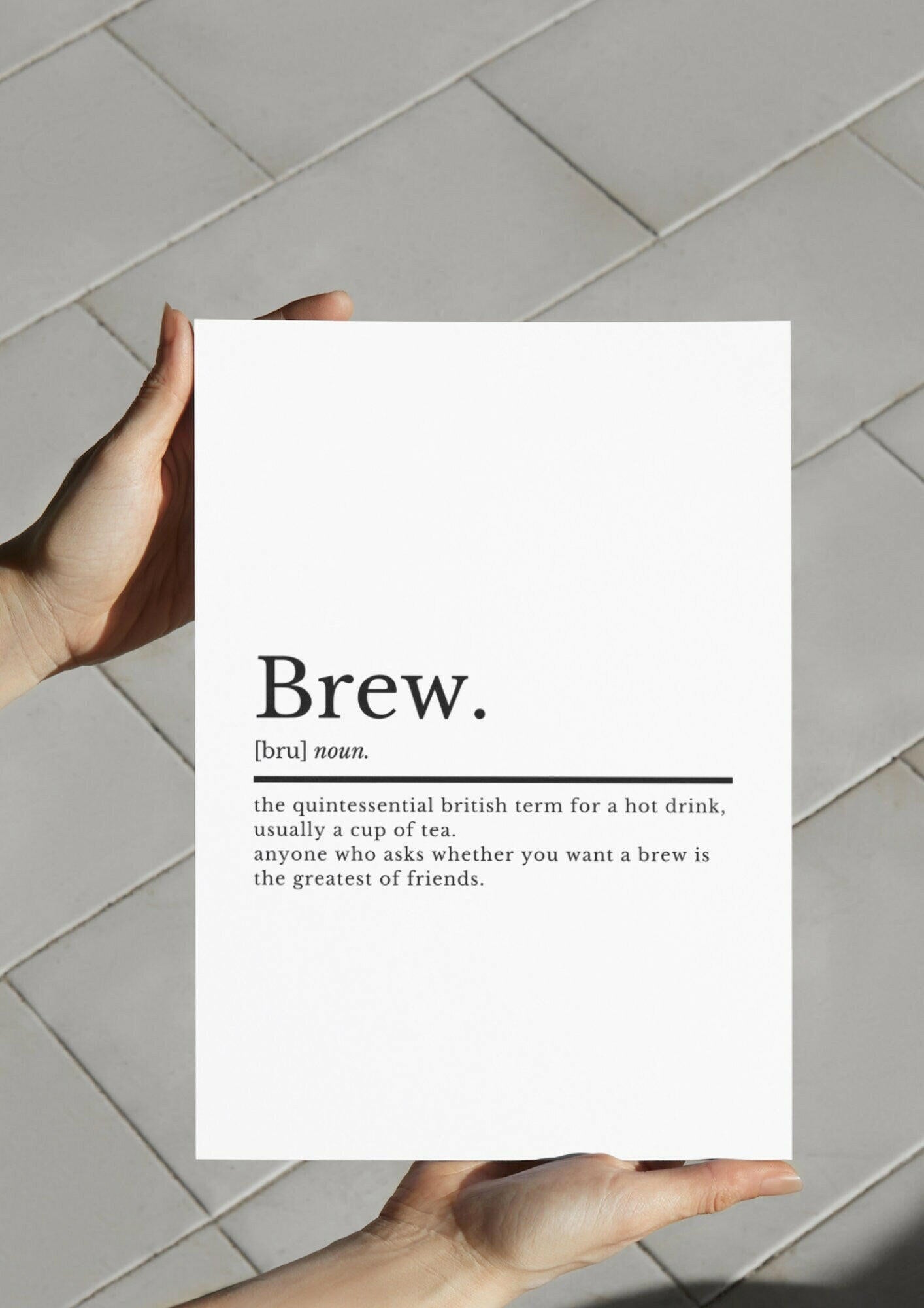 Brew Definition Wall Print | Funny Kitchen Prints | Kitchen Print | Kitchen Décor | Tea Print | Gift For Tea Lover | Coffee Quotes Wall Art - ProfessorPrintsUK - A3