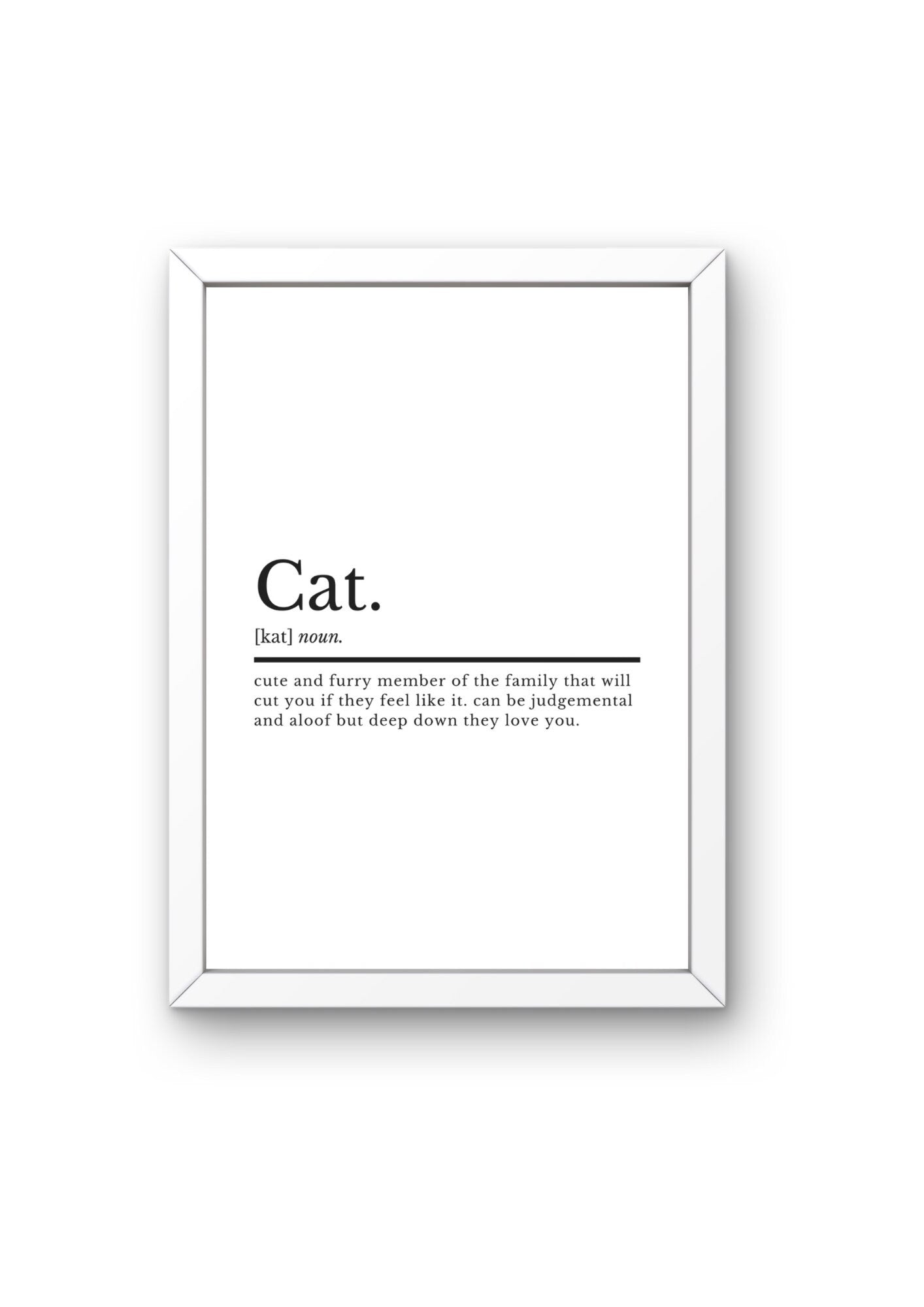 Cat Definition Print | Home Print | Quote Print | Home Decor | Pet Prints | Cat Wall Art | Definition Prints | Gifts For Cat Lovers - ProfessorPrintsUK - A2