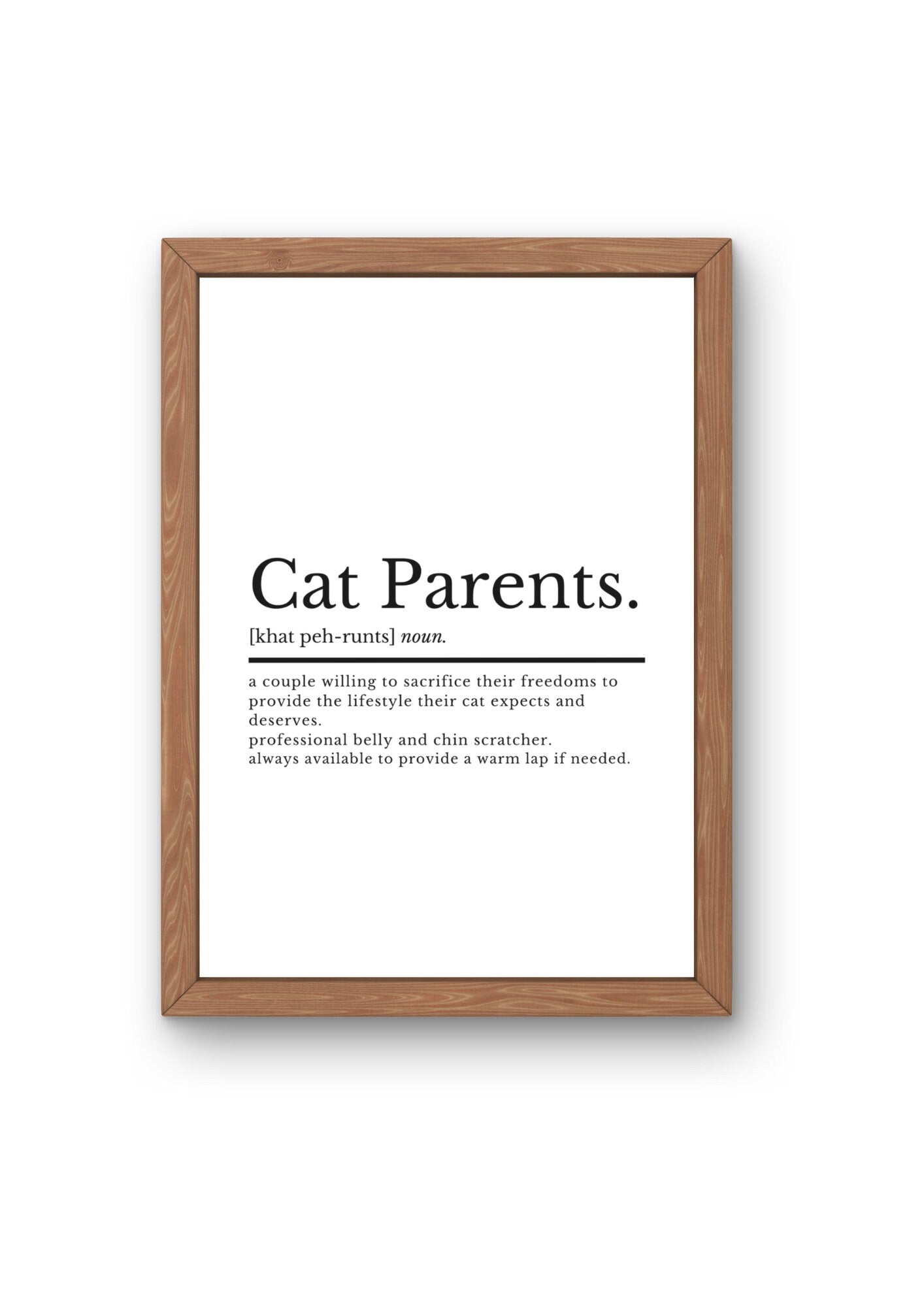 Cat Mum And Dad Wall Art Gift | Cat Parents Definition Print | Cat Mum Gift | Cat Dad Gifts | Pet Prints | Cat Wall Art | Cat Lovers Gift - ProfessorPrintsUK - A2